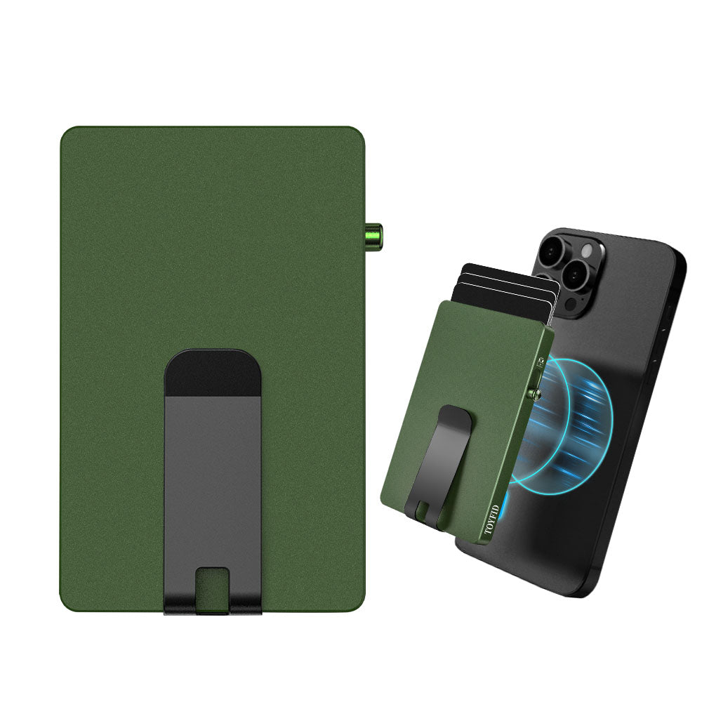 Minimalist Pop up Wallet with Money Clip, All Aluminum Slide Rfid Slim Card Holder - Partij stunter