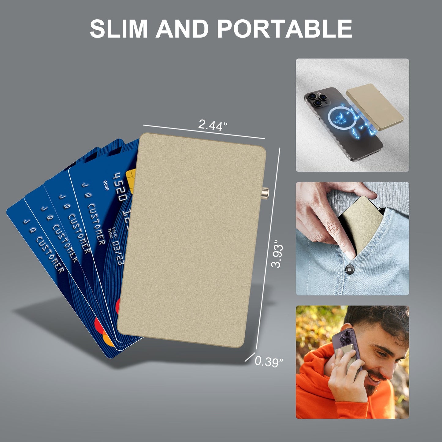 TOYFID All - Aluminum Pop Up Slide Rfid Slim Basic Card personalized wallet for men - Partij stunter