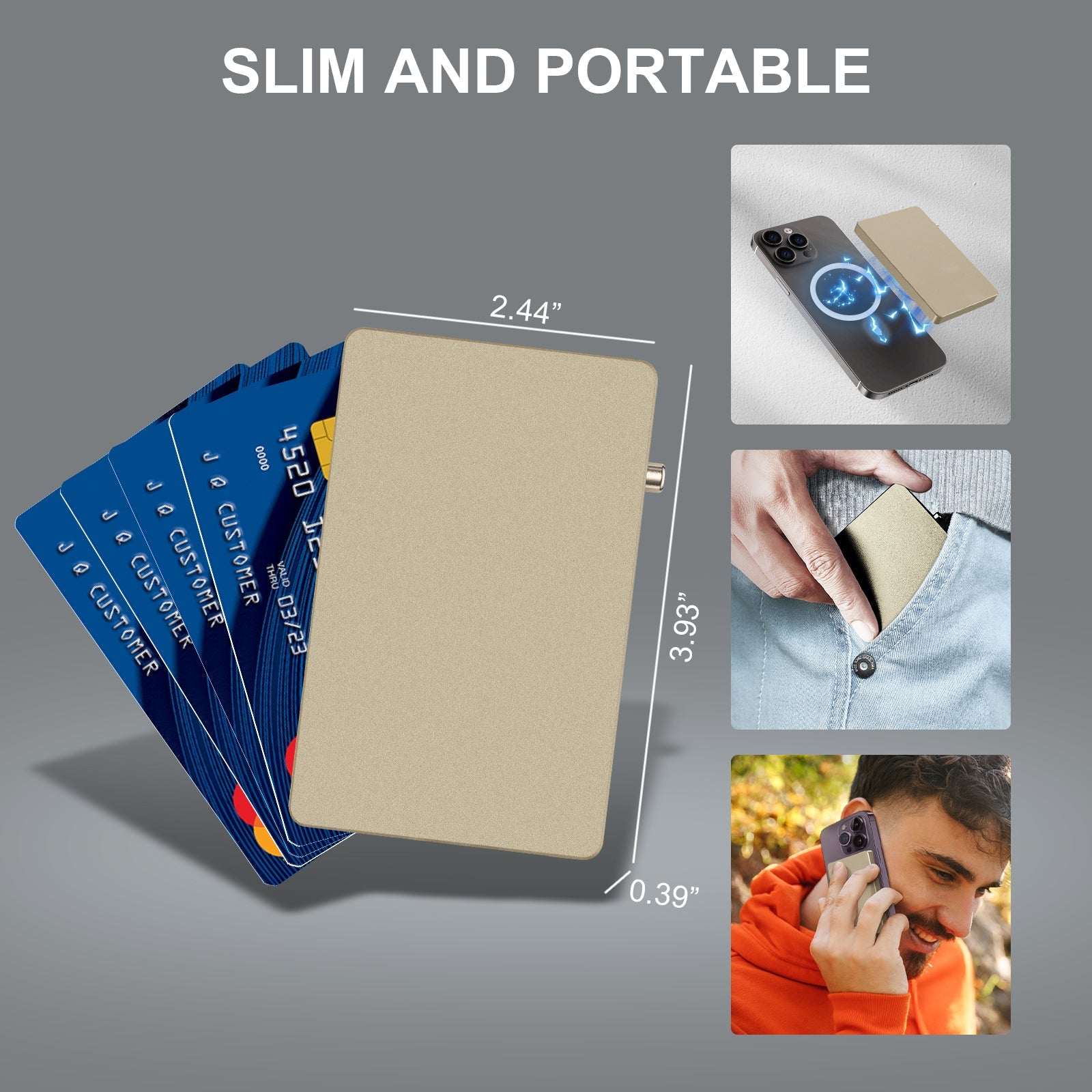 TOYFID All - Aluminum Pop Up Slide Rfid Slim Basic Card personalized wallet for men - Partij stunter