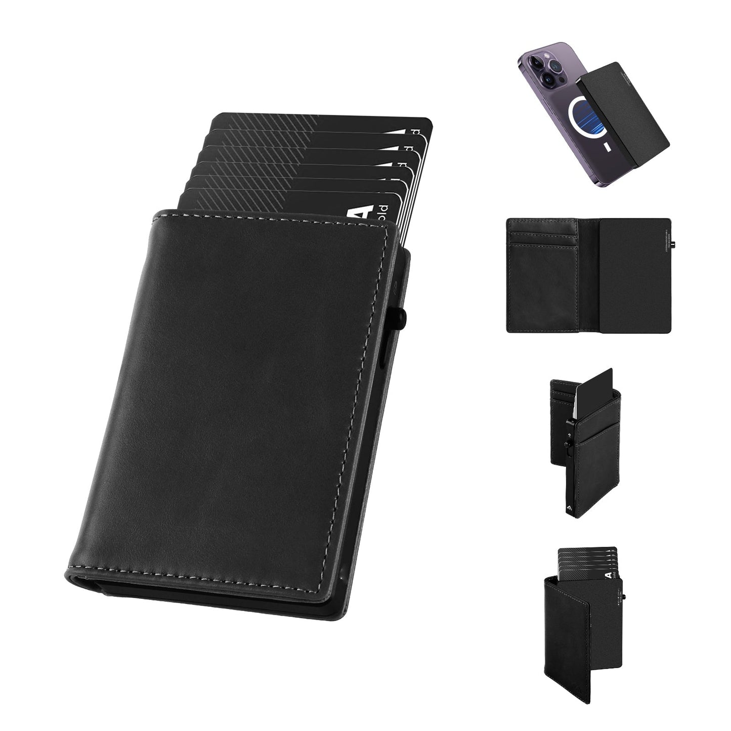 TOYFID Aluminum Alloy Wallet With Genuine Leather Cover Men's Billfolds - Partij stunter
