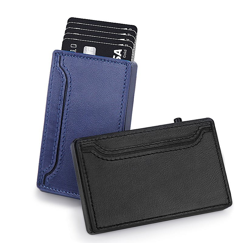 TOYFID Wallet With PU Leather Cover,Aluminum Alloy Pop Up Wallet Holder Card - Partij stunter