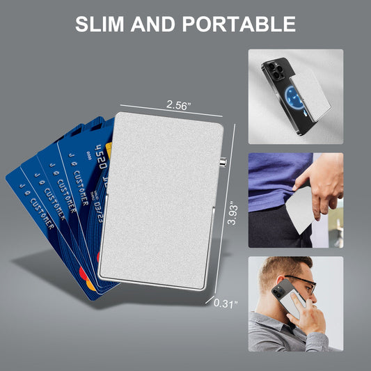 RFID Blocking Wallet Minimalist Slim Card Holder for Magsafe with Adjustable Stand, Metal Pop Up Magnetic Wallet for Men TOYFID - Partij stunter
