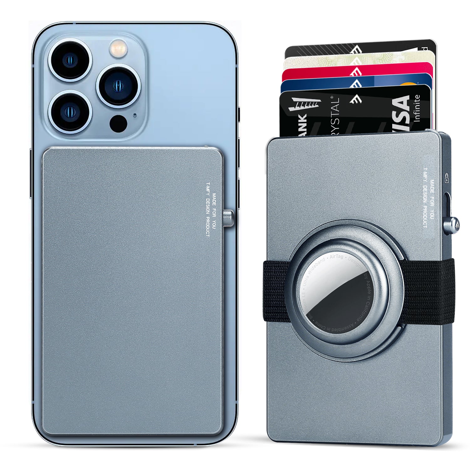 TOYFID All - Aluminum Pop Up Slide Rfid Slim Card Holder Wallet With Airtag Holder - Partij stunter