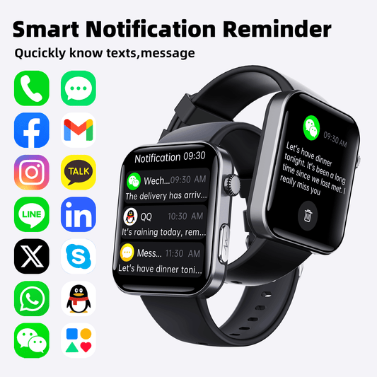 ECG smart watch with blood pressure monitor body temperature blood glucose heart rate blood oxygen - Partij stunter