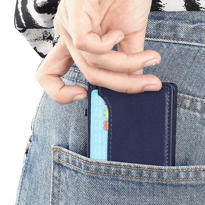 TOYFID Wallet With PU Leather Cover,Aluminum Alloy Pop Up Wallet Holder Card - Partij stunter