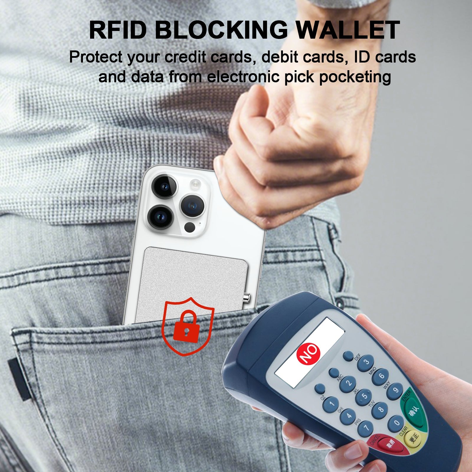 RFID Blocking Wallet Minimalist Slim Card Holder for Magsafe with Adjustable Stand, Metal Pop Up Magnetic Wallet for Men TOYFID - Partij stunter