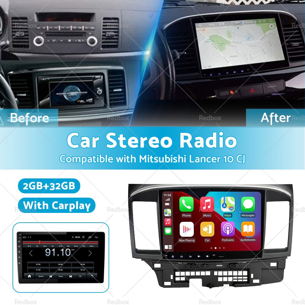 32GB 10. 1inch Carplay Radio Head Unit GPS Navi Suitable for Mitsubishi Lancer 10 CJ - Partij stunter