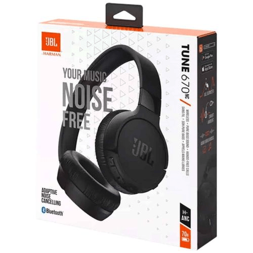 Bezdrátová sluchátka přes uši JBL Tune 670NC (JBL - T670 - BLK) - Partij stunter