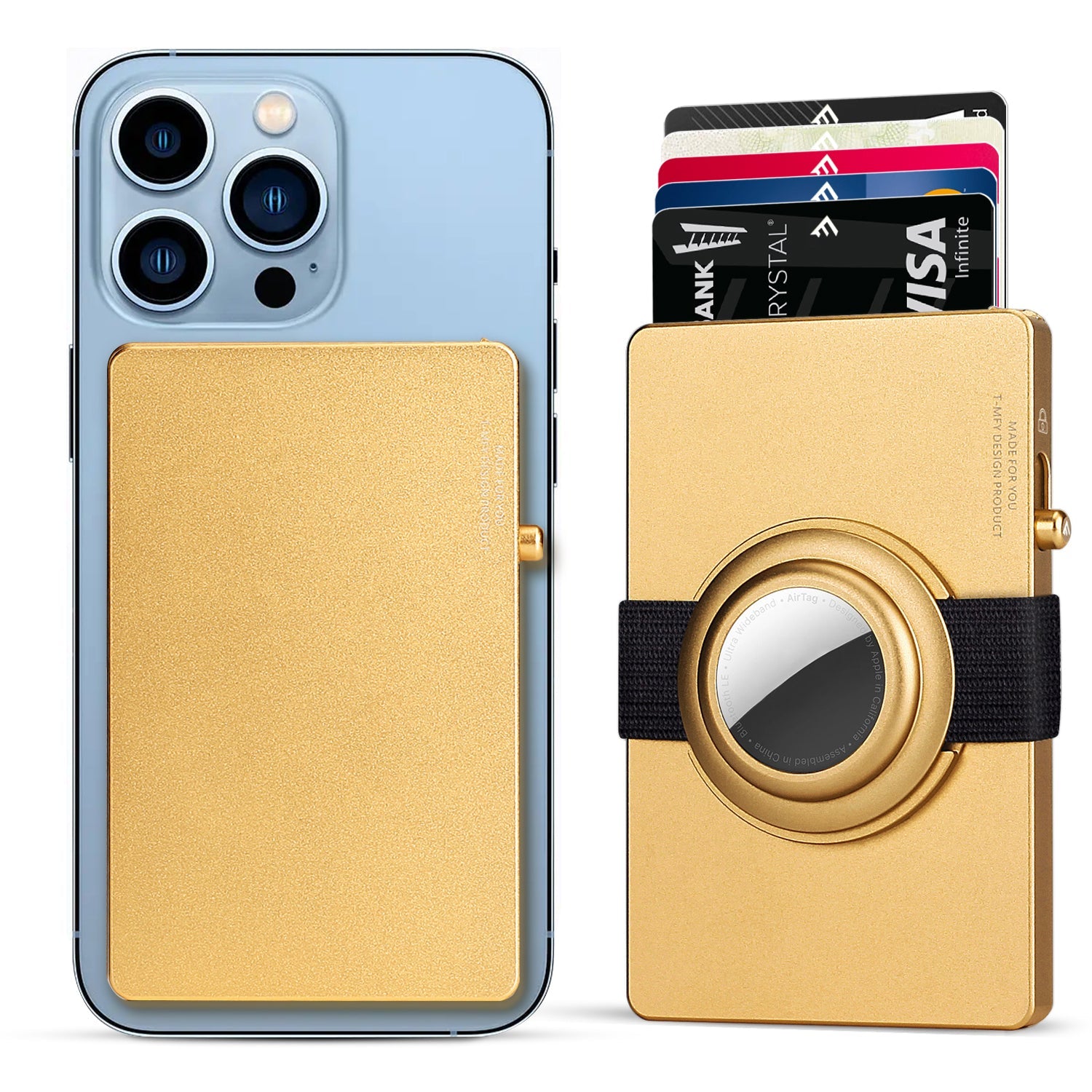 TOYFID All - Aluminum Pop Up Slide Rfid Slim Card Holder Wallet With Airtag Holder - Partij stunter