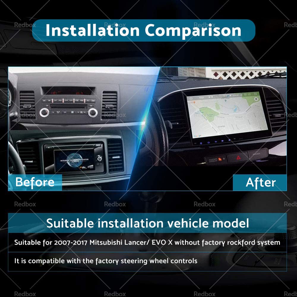 32GB 10. 1inch Carplay Radio Head Unit GPS Navi Suitable for Mitsubishi Lancer 10 CJ - Partij stunter