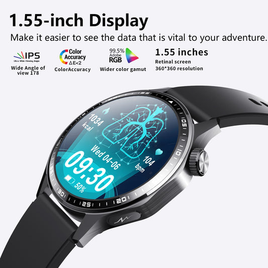 Advanced Health and Fitness Smartwatch with Tools to Manage Stress and Sleep, ECG App, SpO2, 24/7 Heart Rate - Partij stunter