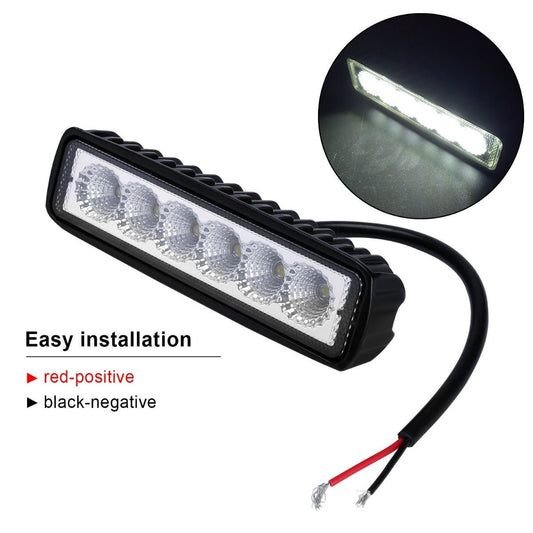 NNEDSZ 2 x 6inch 18W Work Light Bar Driving Lamp Flood Truck Offroad MINING UTE 4WD - Partij stunter