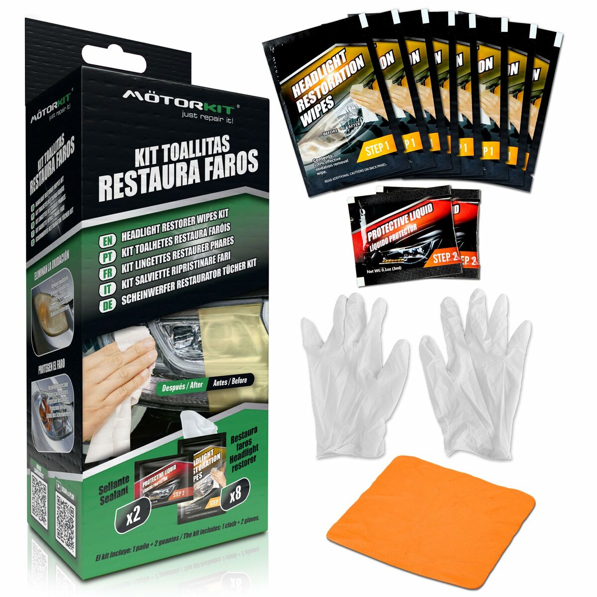 Headlight Restoration Wipes Motorkit MOT1004 - Partij stunter