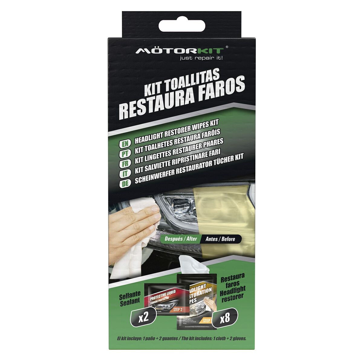 Headlight Restoration Wipes Motorkit MOT1004 - Partij stunter