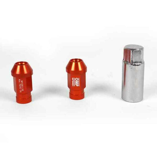 Set Nuts OMP 7075 40 mm M14 x 1,50 20 uds Orange - Partij stunter