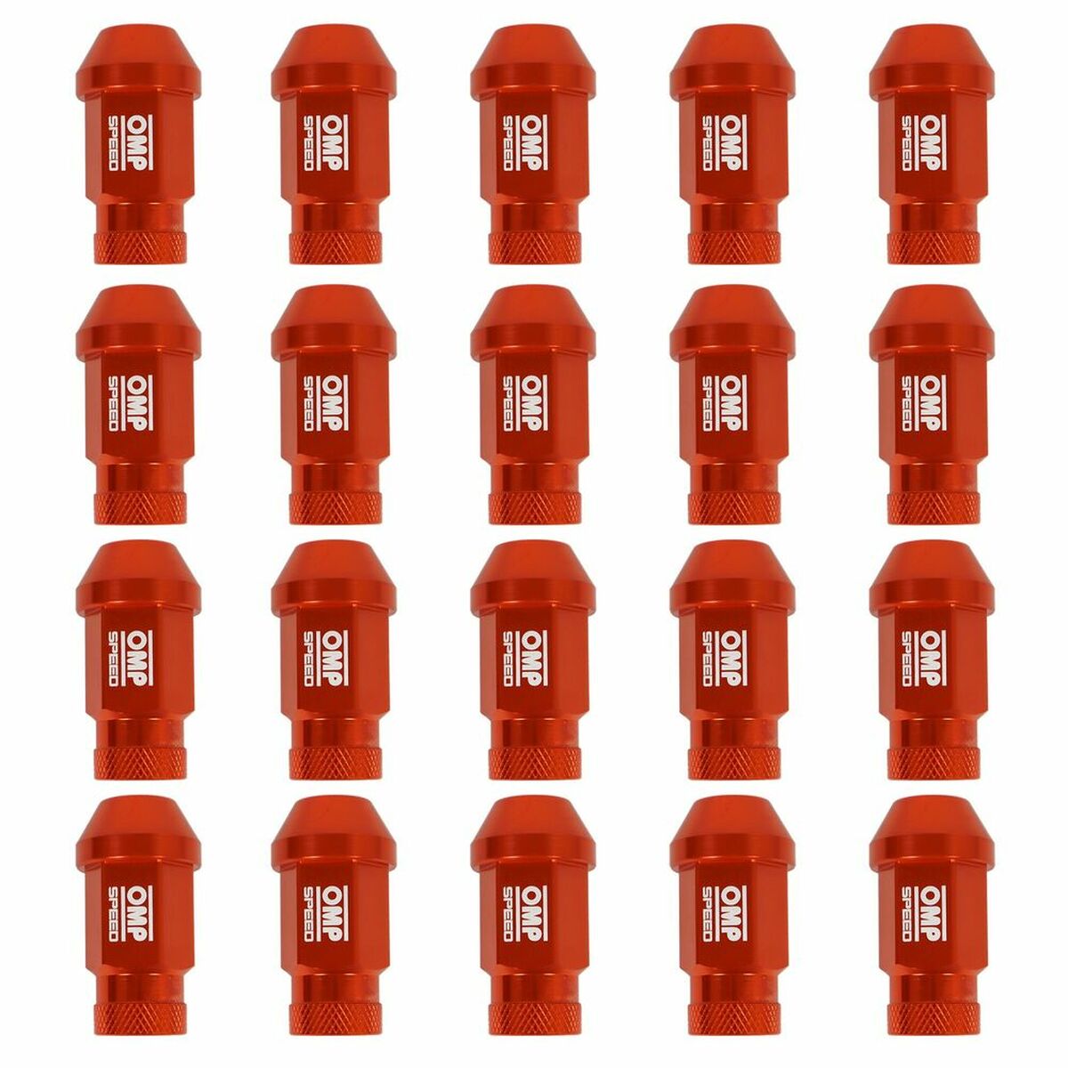 Set Nuts OMP 7075 40 mm M14 x 1,50 20 uds Orange - Partij stunter