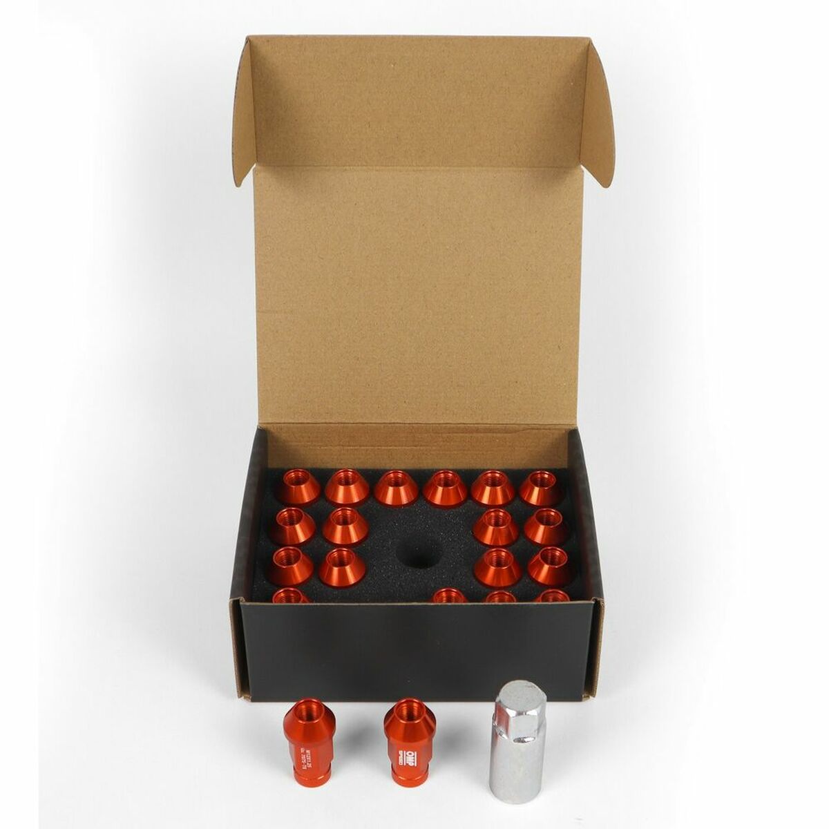 Set Nuts OMP 7075 40 mm M14 x 1,50 20 uds Orange - Partij stunter