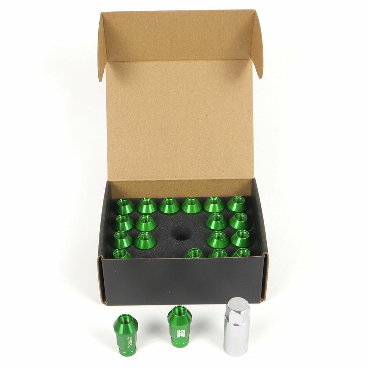 Set Nuts OMP 7075 Green 20 uds M14 x 1,25 - Partij stunter