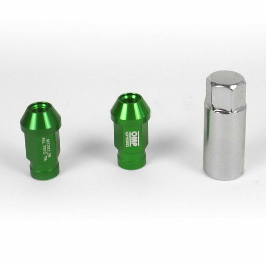 Set Nuts OMP 7075 Green 20 uds M14 x 1,25 - Partij stunter