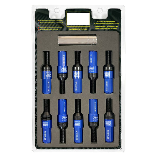 Screw kit OMP OMPS09971207 28 mm Blue M12 x 1,25 - Partij stunter