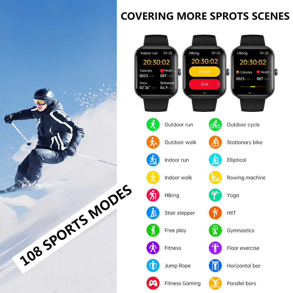 Blood Sugar Glucose Monitor Smart Watch for Diabetics SOS Emergency Alarm Call - Partij stunter