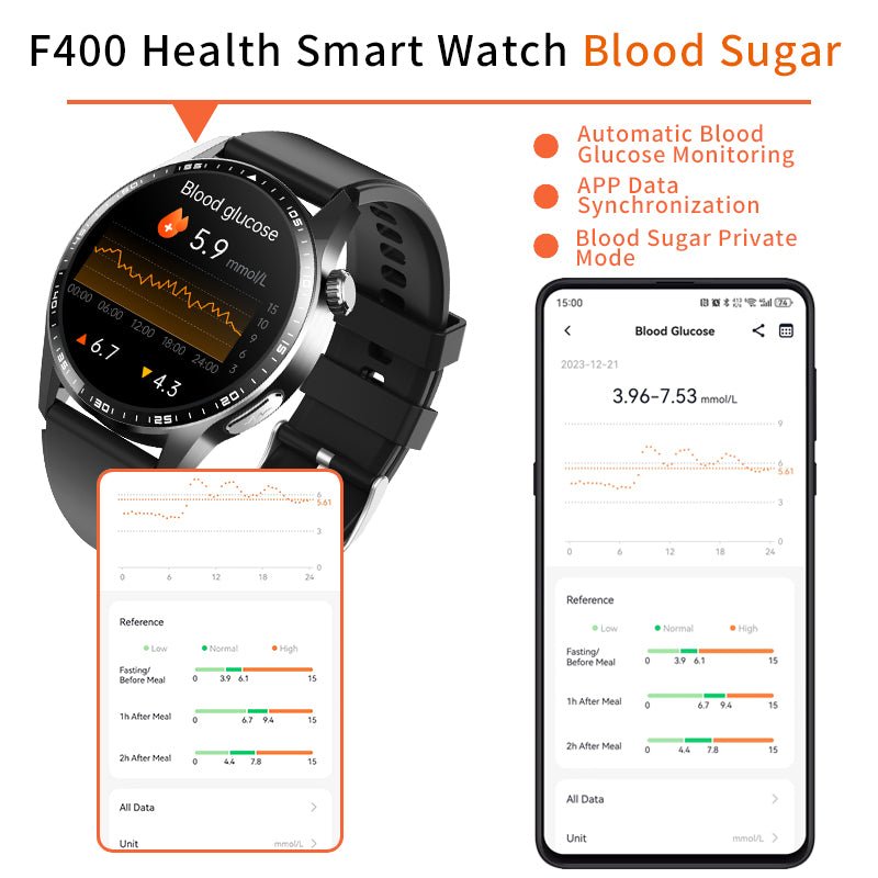 Healthy Blood Oxygen Smart Watch Men ECG+PPG Precise Body Temperature Heart Rate Monitor Smartwatch HRV Blood Pressure Watches - Partij stunter