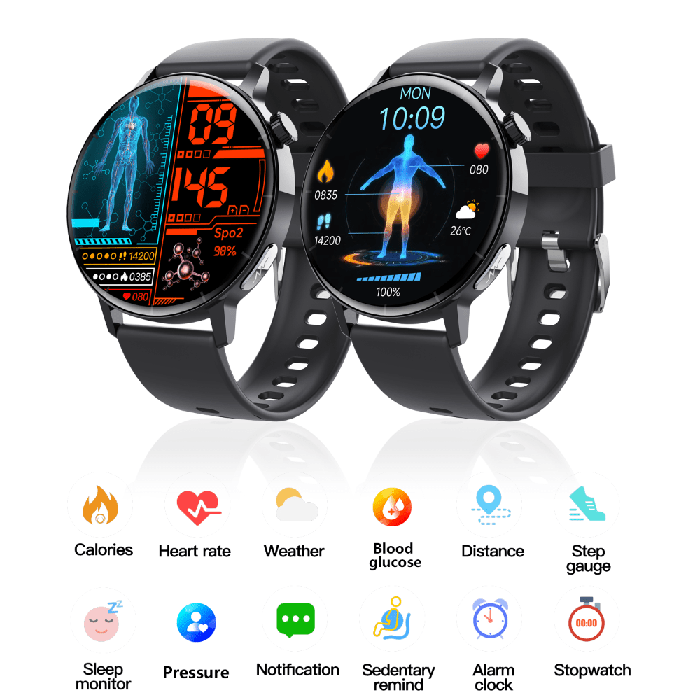 ECG monitor Smart Watch Non Invasive Blood Glucose Smart Watch with Blood Component Analysis - Partij stunter