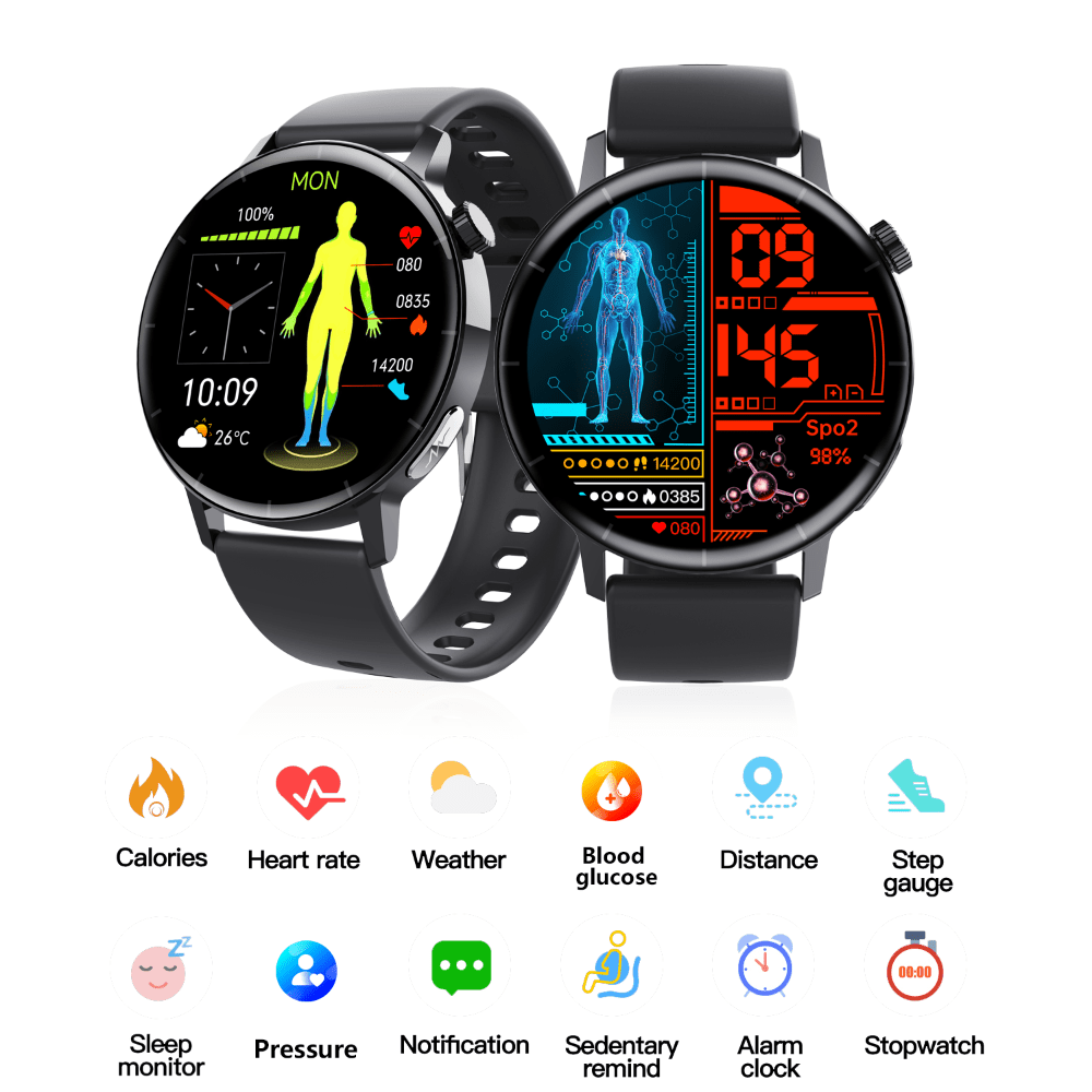 ECG monitor Smart Watch Non Invasive Blood Glucose Smart Watch with Blood Component Analysis - Partij stunter