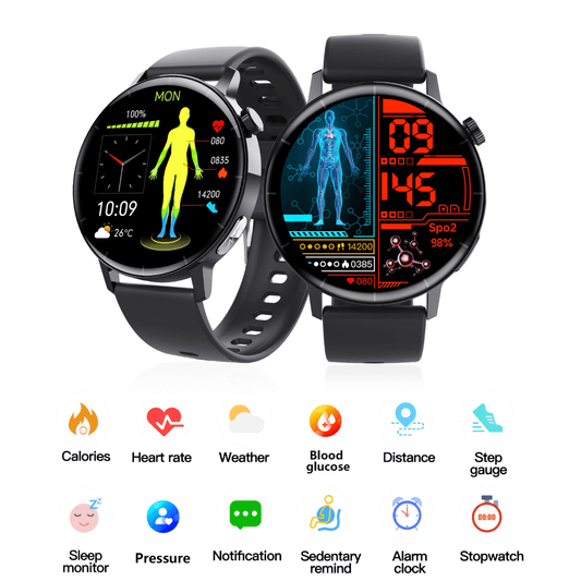 ECG monitor Smart Watch Non Invasive Blood Glucose Smart Watch with Blood Component Analysis - Partij stunter
