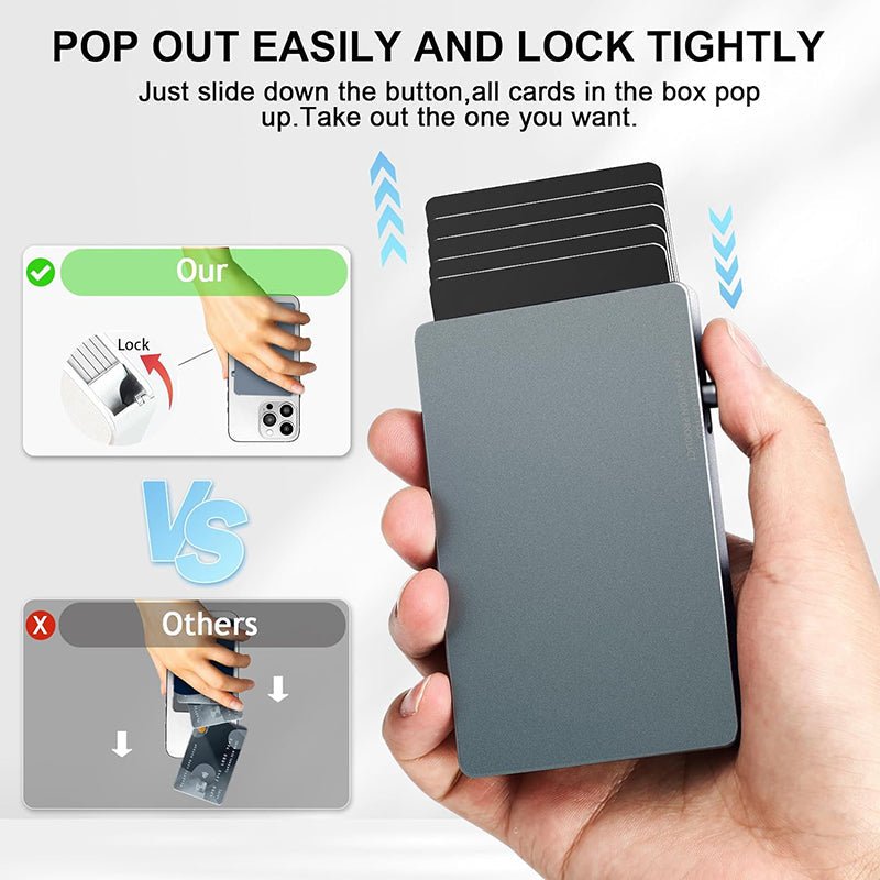 TOYFID All - Aluminum Pop Up Slide Rfid Slim Basic Card personalized wallet for men - Partij stunter