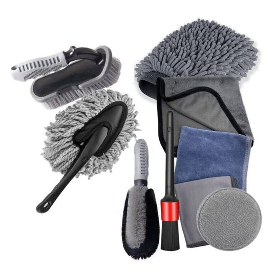 NNEDSZ 10 - Piece Car Cleaning and Detailing Kit - Comprehensive Auto Wash Set with Brushes, Towels, and More - Partij stunter