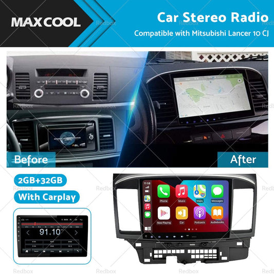 32GB 10. 1inch Carplay Radio Head Unit GPS Navi Suitable for Mitsubishi Lancer 10 CJ - Partij stunter