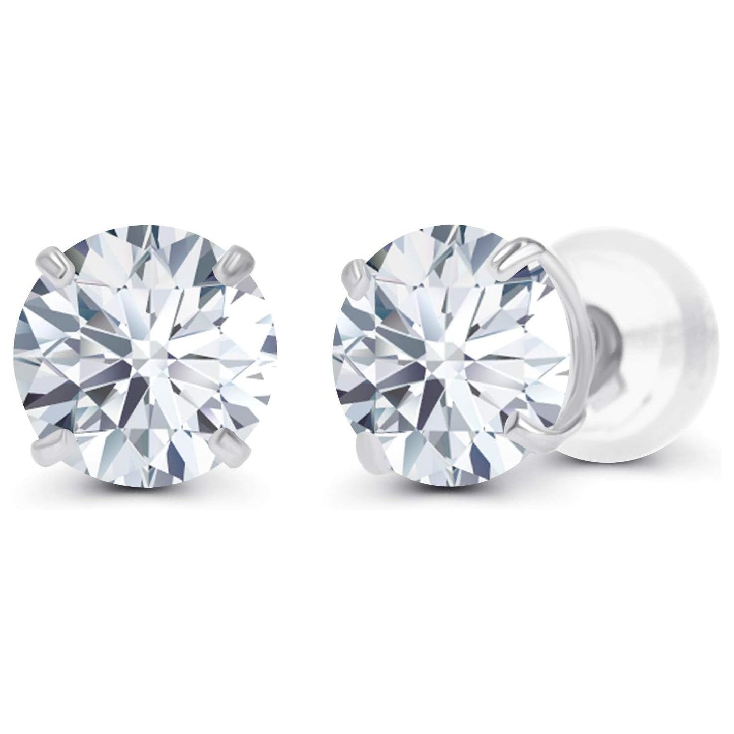 1.50 CTW AGI Certified Lab - Grown Diamond Stud Earrings in 14K White or Yellow Gold | F - G Color | VS Clarity | Ethical Luxury - Partij stunter