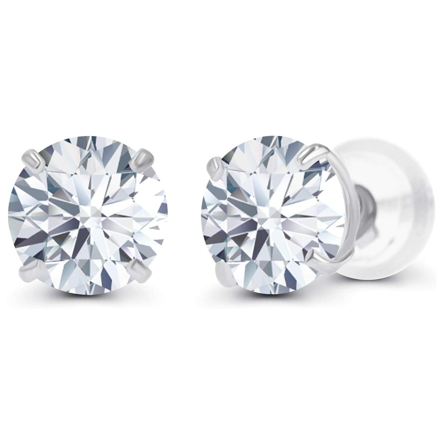 1.50 CTW AGI Certified Lab - Grown Diamond Stud Earrings in 14K White or Yellow Gold | F - G Color | VS Clarity | Ethical Luxury - Partij stunter