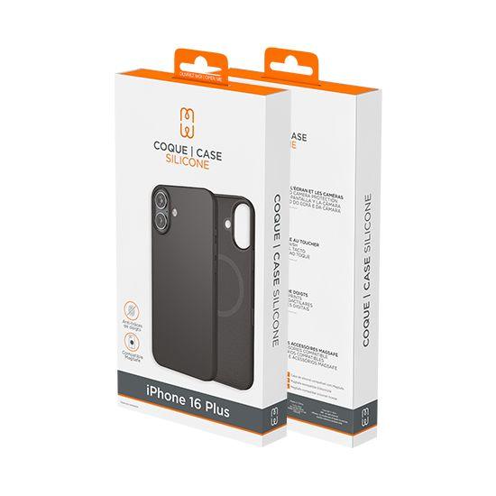 Coque silicone MagSafe iPhone 16 Plus - Noir - Partij stunter